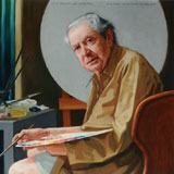 ritratto del maestro Mario Caffaro-Rore - olio su tavola cm 82 x 72 - 2001