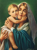 Madonna con bambino0lio su tavola cm 50 x 70 - 2006
