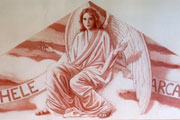 S. Michele - studio a pastello rosso su carta cm 390 x 120 - 2003