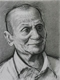 nonno Giovanni - carboncino su carta cm 30 x 40 - 2003